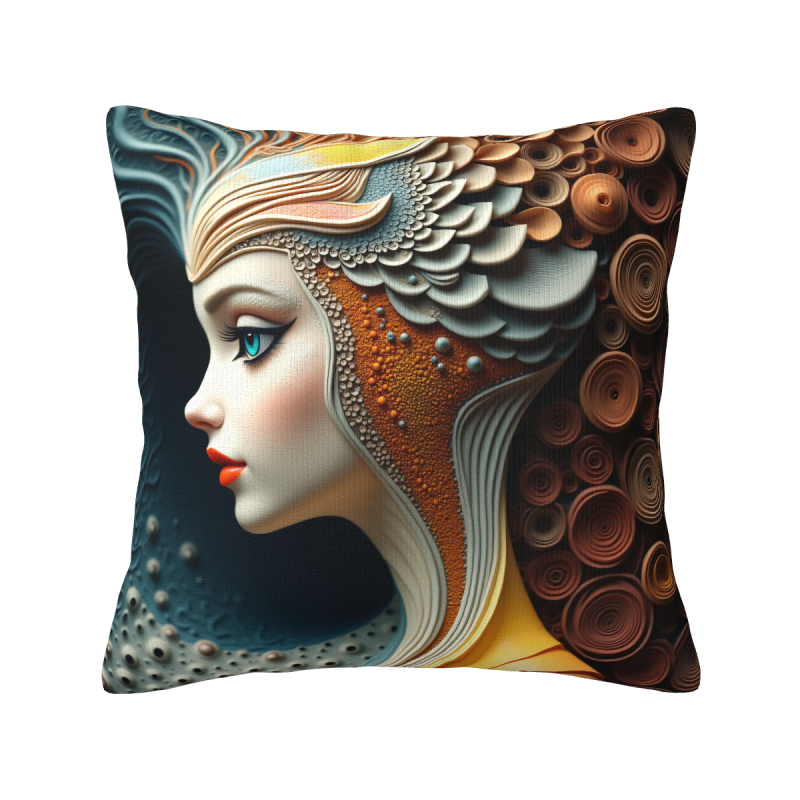 Housse de coussin en peluche abstraite à motifs à ondes - Okomall