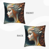 Housse de coussin en peluche abstraite à motifs à ondes - Okomall
