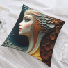Housse de coussin en peluche abstraite à motifs à ondes - Okomall