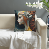 Housse de coussin en peluche abstraite à motifs à ondes - Okomall