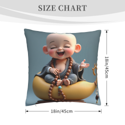 Cuscino in Peluche con Buddha Sorridente Zen - Okomall