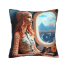Housse de coussin à motif de paysage de jeune fille esthétique - Okomall