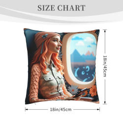 Beautiful Girl Landscape Pillow Cover - Okomall
