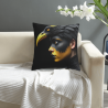 Housse de coussin en peluche avec visages abstraits - Okomall