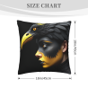 Housse de coussin en peluche avec visages abstraits - Okomall