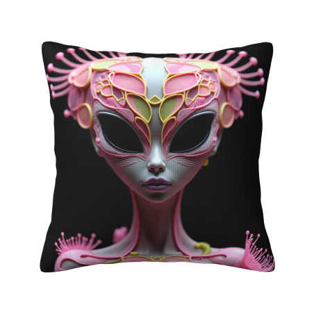 Housse de coussin en peluche à motifs floraux oniriques - Okomall