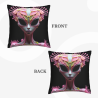 Housse de coussin en peluche à motifs floraux oniriques - Okomall