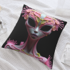 Housse de coussin en peluche à motifs floraux oniriques - Okomall