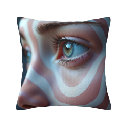 Housse de coussin en peluche à motif géométrique abstrait - Okomall