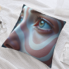 Housse de coussin en peluche à motif géométrique abstrait - Okomall