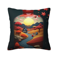 Funda de cojín de paisaje zen japonés - Okomall