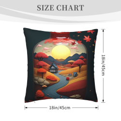 Copricuscino con paesaggio zen giapponese - Okomall