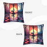 Funda de cojín de peluche con diseño de bosque al atardecer - Okomall