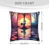 Funda de cojín de peluche con diseño de bosque al atardecer - Okomall