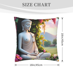 Serene Mountain Landscape Plush Pillow Cover - 18x18 inch | OKOMALL