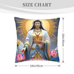 وسادة فروية بغطاء وسادة بوذا جوان ين - 45 × 45 سم | Okomall