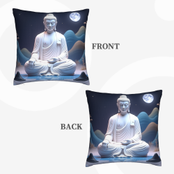 Cuscino in peluche con motivo zen di paesaggio montano - Okomall