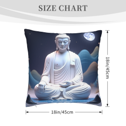 18x18인치 禪적인 산 풍경 모티브의 봉제 쿠션 커버 - Okomall