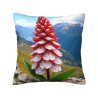 Funda de cojín de felpa de paisaje floral - Okomall
