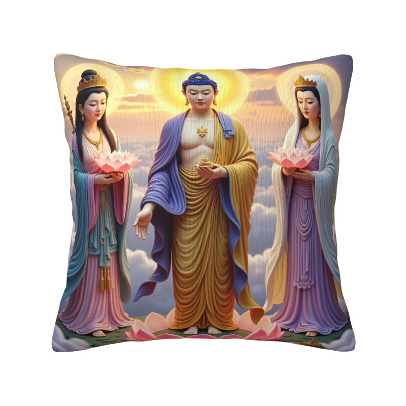 Cuscino in peluche con immagine della Bodhisattva Guanyin - Okomall