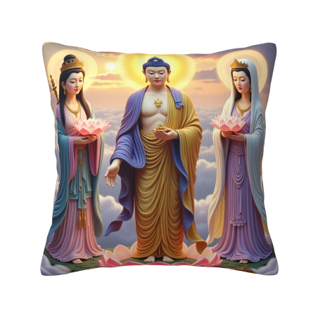 Cuscino in peluche con immagine della Bodhisattva Guanyin - Okomall