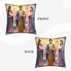 Cuscino in peluche con immagine della Bodhisattva Guanyin - Okomall