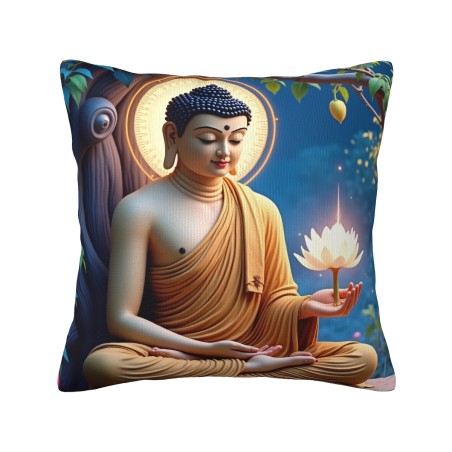Zen Lotus Fleece Cushion Cover - Okomall