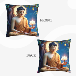 Zen Lotus Fleece Cushion Cover - Okomall