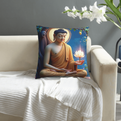 Zen Lotus Fleece Cushion Cover - Okomall