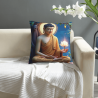 Zen Lotus Fleece Cushion Cover - Okomall