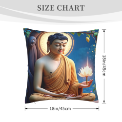 Zen Lotus Fleece Cushion Cover - Okomall