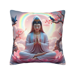 Zen Lotus Buddha Plüschkissenbezug - Okomall
