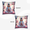 Funda de cojín de peluche con imagen de Buda y flor de loto zen - Okomall