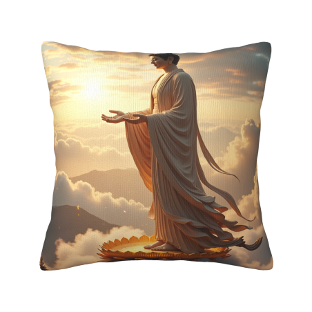 Funda de cojín de felpa con Buda Zen - Okomall