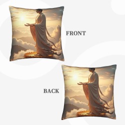 Coussin en peluche avec motif de Bouddha Zen - Okomall
