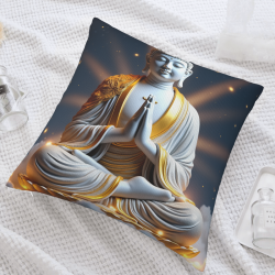 Funda de cojín de felpa Zen Buddist Light - Okomall