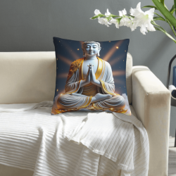Funda de cojín de felpa Zen Buddist Light - Okomall