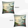 Housse de coussin en peluche avec paysage montagneux - 18x18 pouces | OKOMALL