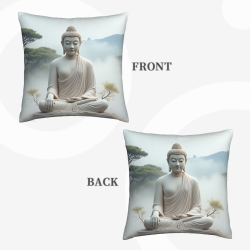 Housse de coussin en peluche Forêt Paisible - 45x45 cm | OKOMALL