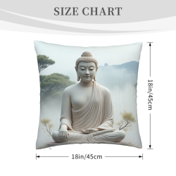 평화로운 숲 양모 쿠션 커버 - 45x45cm | OKOMALL