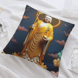 禪意毛絨抱枕套 - 18x18英寸 | OKOMALL
