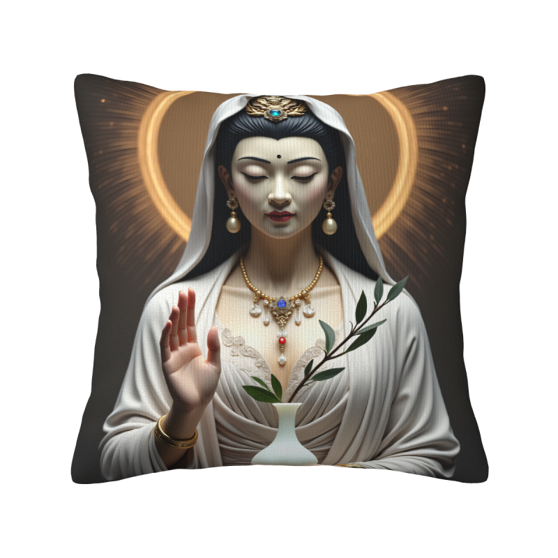 禅意女神毛绒抱枕套 - Okomall