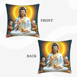 Custodia per cuscino in peluche della Bodhisattva Guanyin - Okomall