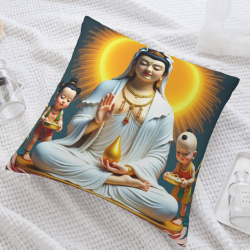 Custodia per cuscino in peluche della Bodhisattva Guanyin - Okomall