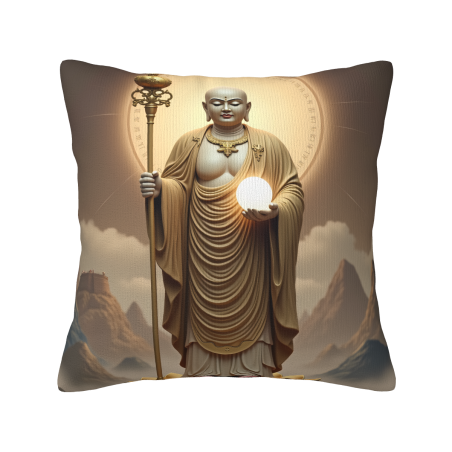 Funda de cojín Zen Budai - 18x18 pulgadas | Okomall