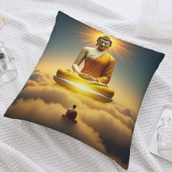Funda de cojín de peluche con imagen de Buda Zen - 18x18 pulgadas | OKOMALL