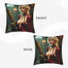 Housse de Coussin en Peluche à Double Face avec Portrait de Femme Magnifique - OkOmall