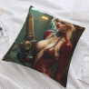Housse de Coussin en Peluche à Double Face avec Portrait de Femme Magnifique - OkOmall