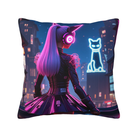 Funda de Almohada Cyberpunk Girl - Okomall