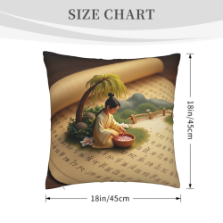Coperte per Cuscini Paesaggio con Inchiostro - 45x45 cm | OKOMALL
